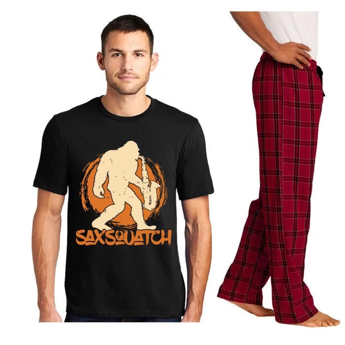 Saxsquatch Yeti Playing Saxophone Pun Musician Sax Pajama Set