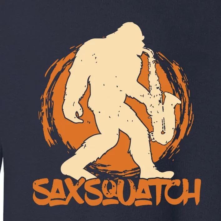 Saxsquatch Yeti Playing Saxophone Pun Musician Sax Toddler Sweatshirt