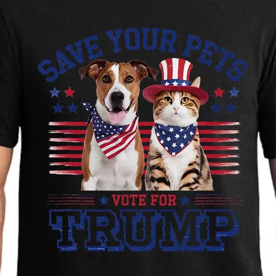 Save Your Pets Vote For Trump 2024 Election Funny Quote Vote Pajama Set