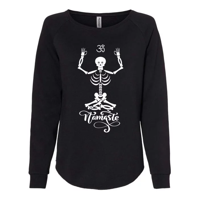 Skeleton Yogi Practicing Lotus Yoga Pose Namaste Funny Gift Womens California Wash Sweatshirt