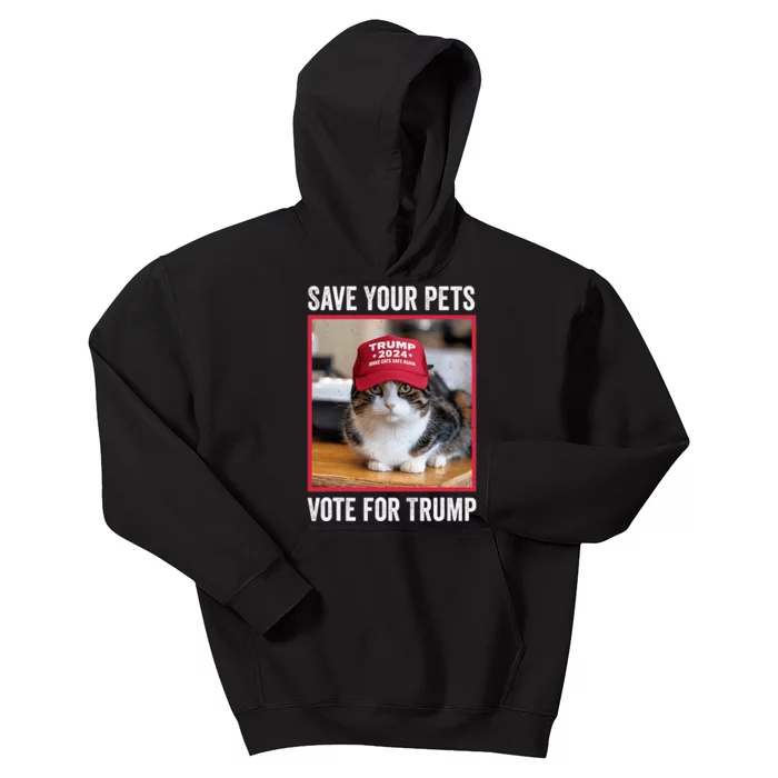 Save Your Pets Vote For Trump Us Election Funny Quote Vote Kids Hoodie