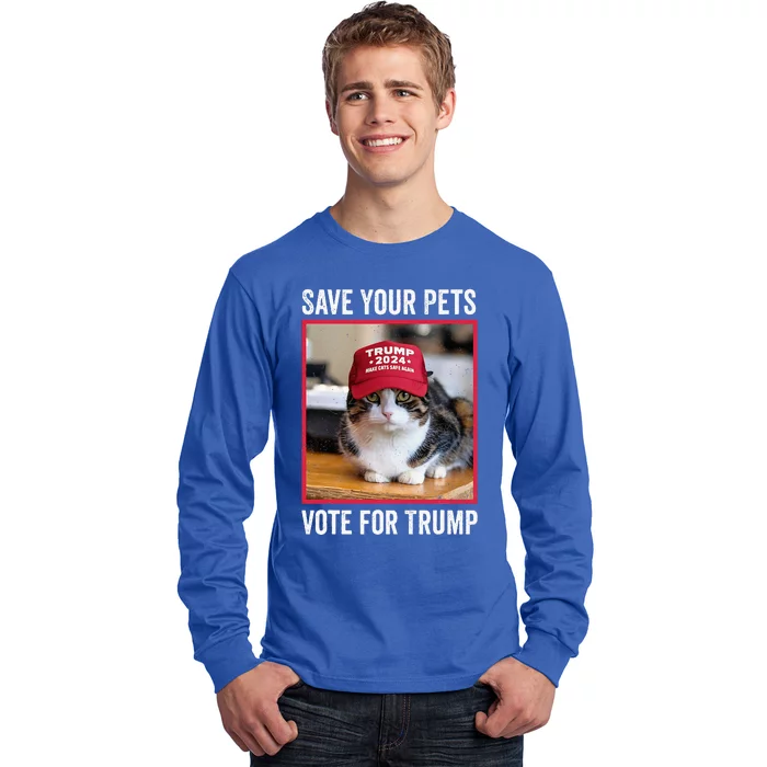 Save Your Pets Vote For Trump Us Election Long Sleeve Shirt