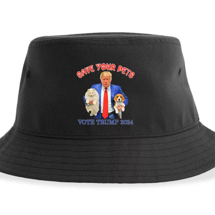 Save Your Pets Vote For Trump Us Election Sustainable Bucket Hat