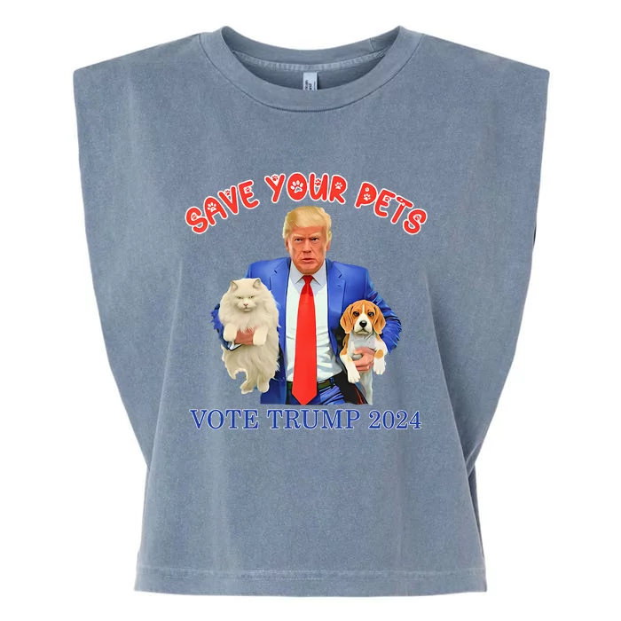 Save Your Pets Vote For Trump Us Election Garment-Dyed Women's Muscle Tee