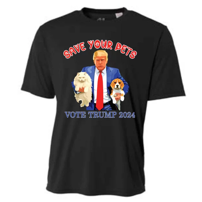 Save Your Pets Vote For Trump Us Election Funny Quote Vote Cooling Performance Crew T-Shirt