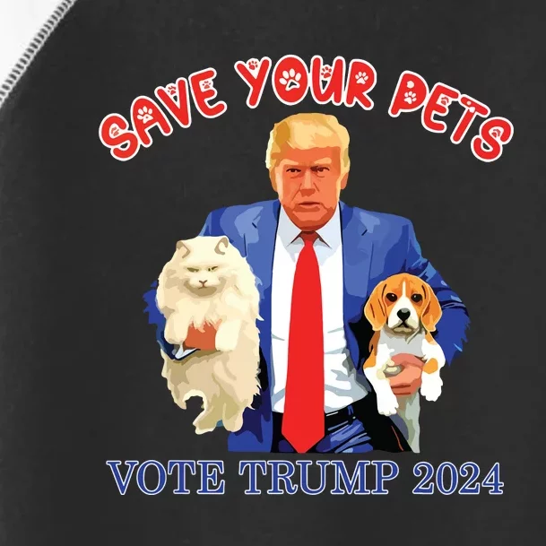 Save Your Pets Vote For Trump Us Election Funny Quote Vote Toddler Fine Jersey T-Shirt