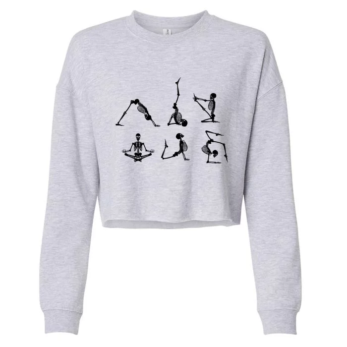 Skeleton Yoga Poses Yoga Lover Gift Cropped Pullover Crew