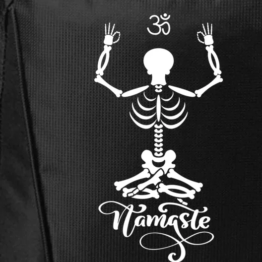 Skeleton Yogi Practicing Lotus Yoga Pose Namaste Gift City Backpack