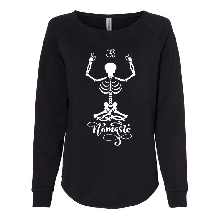 Skeleton Yogi Practicing Lotus Yoga Pose Namaste Gift Womens California Wash Sweatshirt