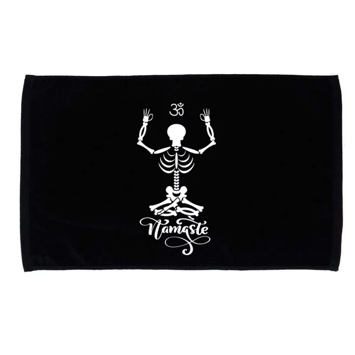 Skeleton Yogi Practicing Lotus Yoga Pose Namaste Gift Microfiber Hand Towel