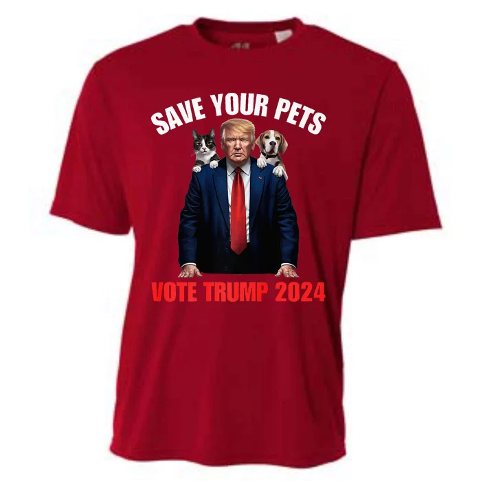 Save Your Pets Vote For Trump Us Election Quote Vote Cooling Performance Crew T-Shirt