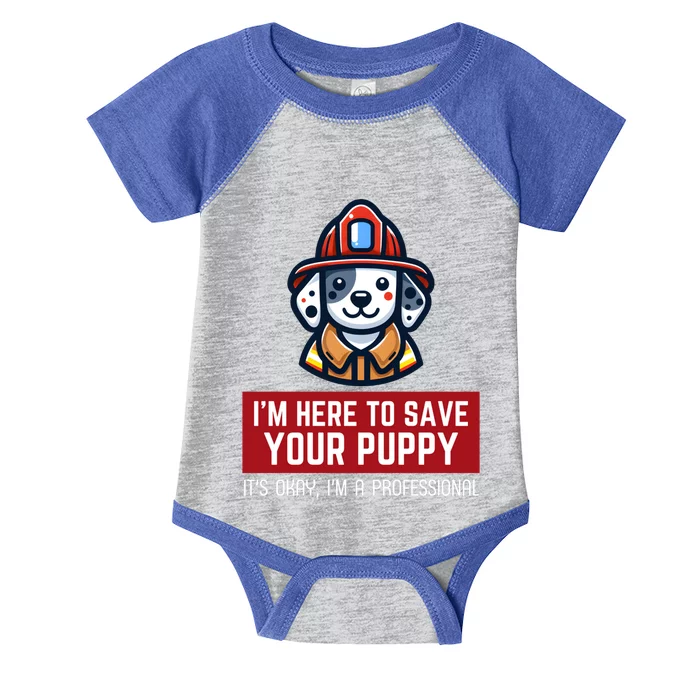 Save Your Puppy Funny Firefighter Fire Dog Lovers Cute Gift Infant Baby Jersey Bodysuit