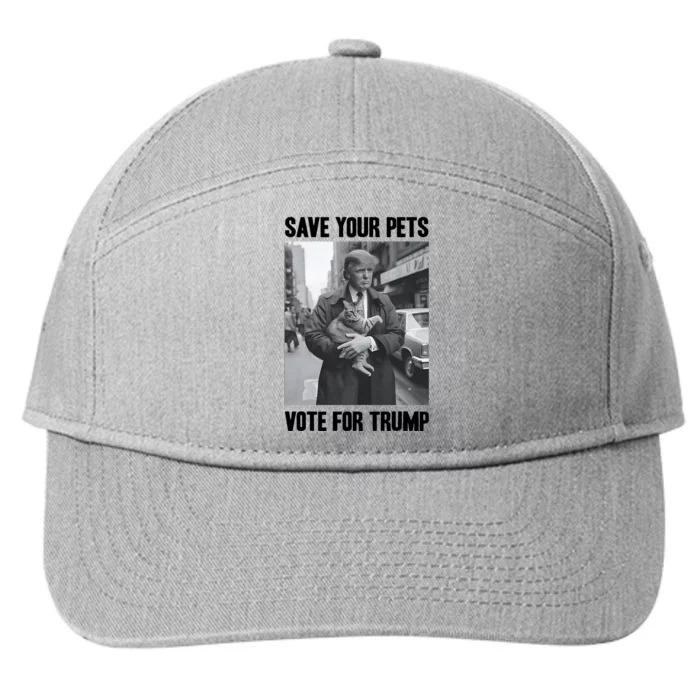 Save Your Pets Vote For Trump Us Election Funny Quote Vote 7-Panel Snapback Hat