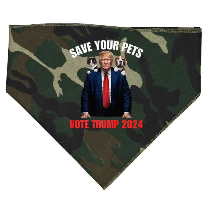 Save Your Pets Vote For Trump Us Election USA-Made Doggie Bandana