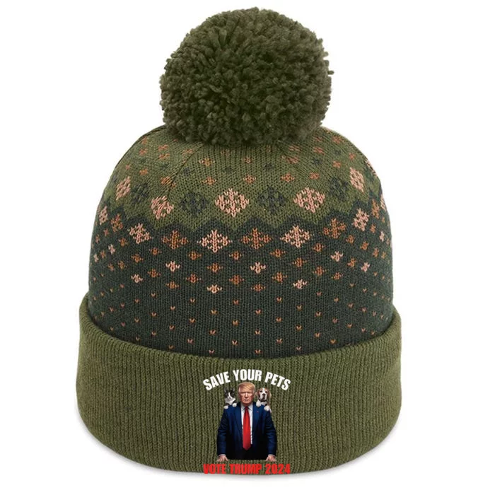 Save Your Pets Vote For Trump Us Election The Baniff Cuffed Pom Beanie