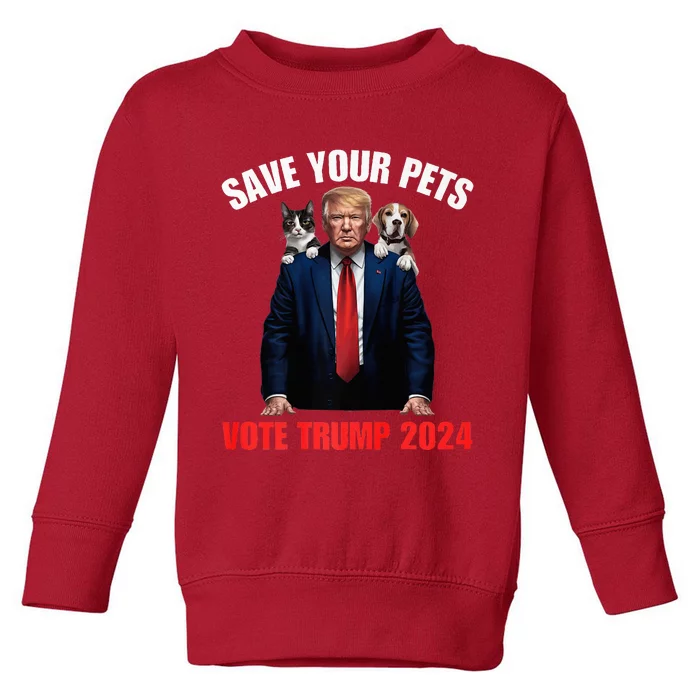 Save Your Pets Vote For Trump Us Election Toddler Sweatshirt