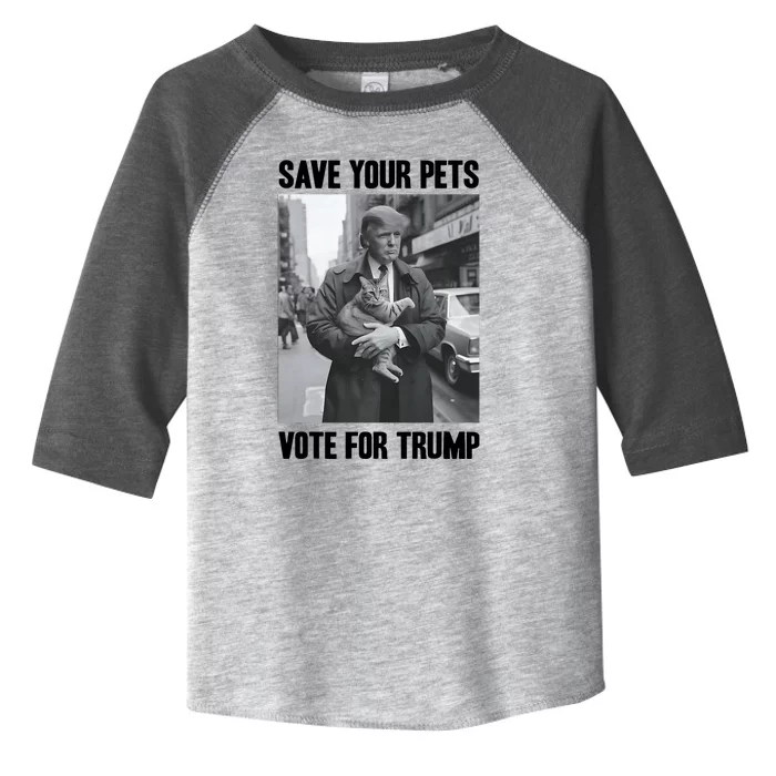 Save Your Pets Vote For Trump Us Election Funny Quote Vote Toddler Fine Jersey T-Shirt