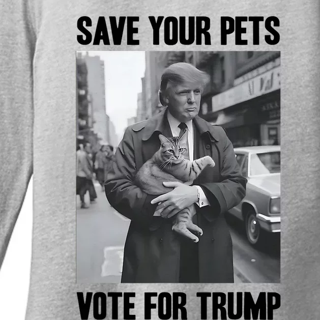 Save Your Pets Vote For Trump Us Election Funny Quote Vote Womens CVC Long Sleeve Shirt