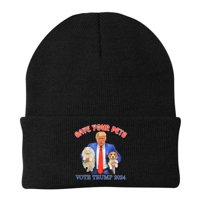 Save Your Pets Vote For Trump Us Election Funny Quote Vote Knit Cap Winter Beanie