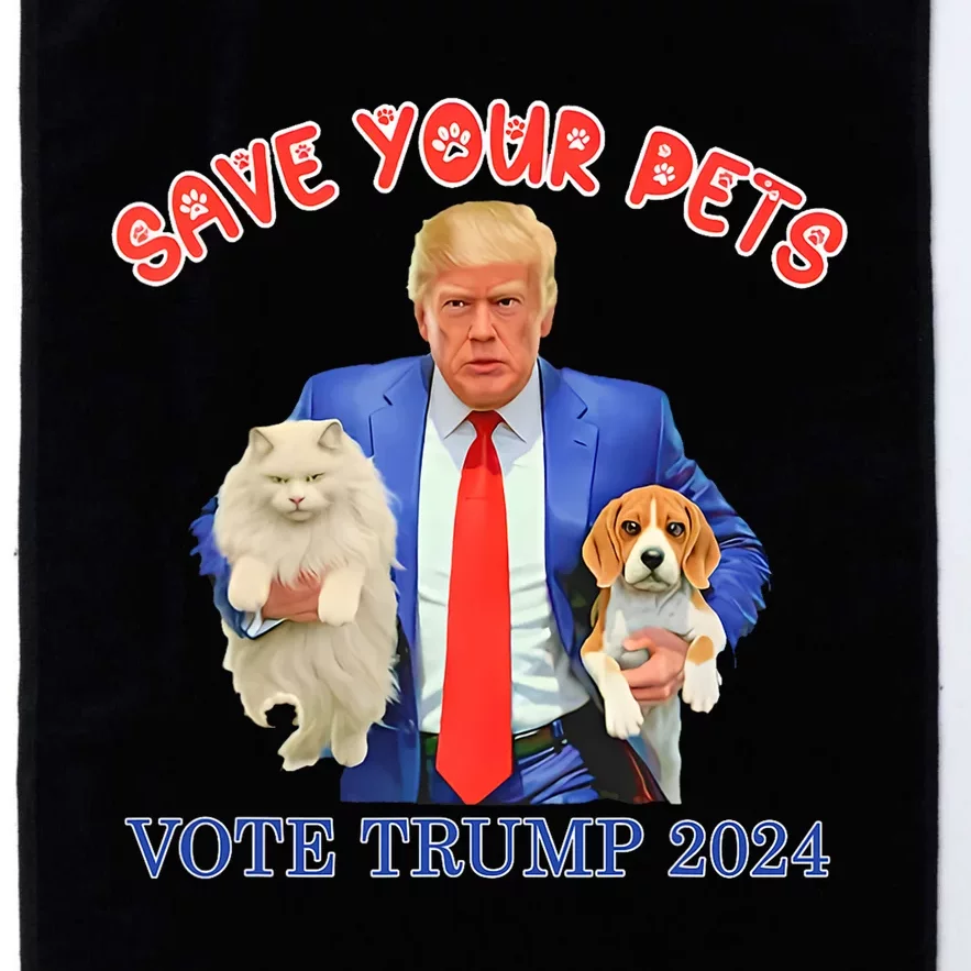 Save Your Pets Vote For Trump Us Election Funny Quote Vote Platinum Collection Golf Towel