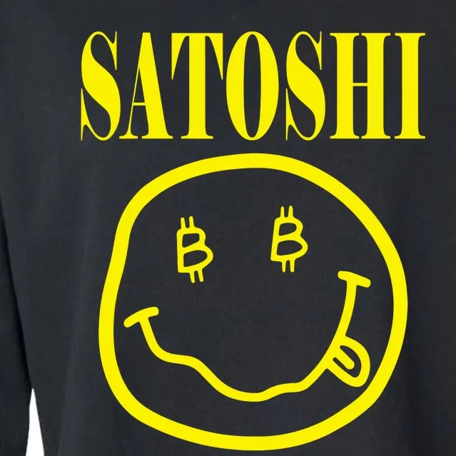 Satoshi Yellow Smile Face Cropped Pullover Crew