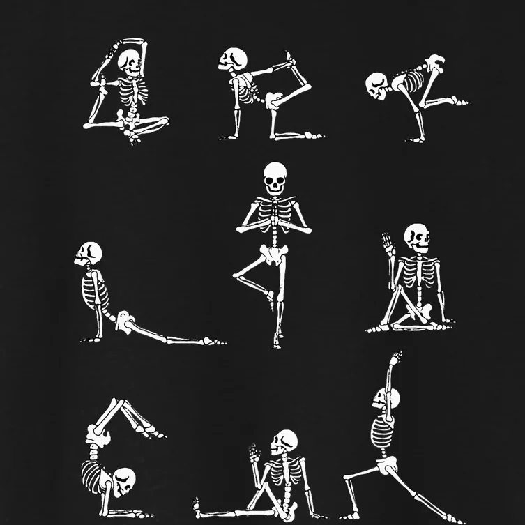 Spooky Yoga Skeleton Hilarious Halloween Workout Women's Crop Top Tee