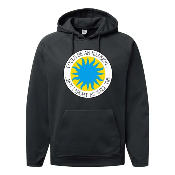 Sky Yellow Sun Blue Performance Fleece Hoodie