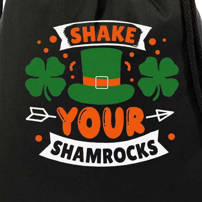 Shake Your Shamrocks St Patricks Day Drawstring Bag