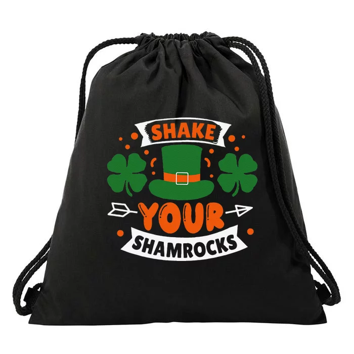 Shake Your Shamrocks St Patricks Day Drawstring Bag