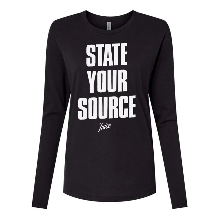 State Your Source Funny Quote Design Womens Cotton Relaxed Long Sleeve T-Shirt