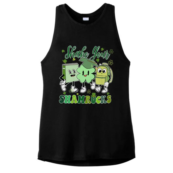 Shake Your Shamrocks St Patricks Day Teacher Ladies Tri-Blend Wicking Tank