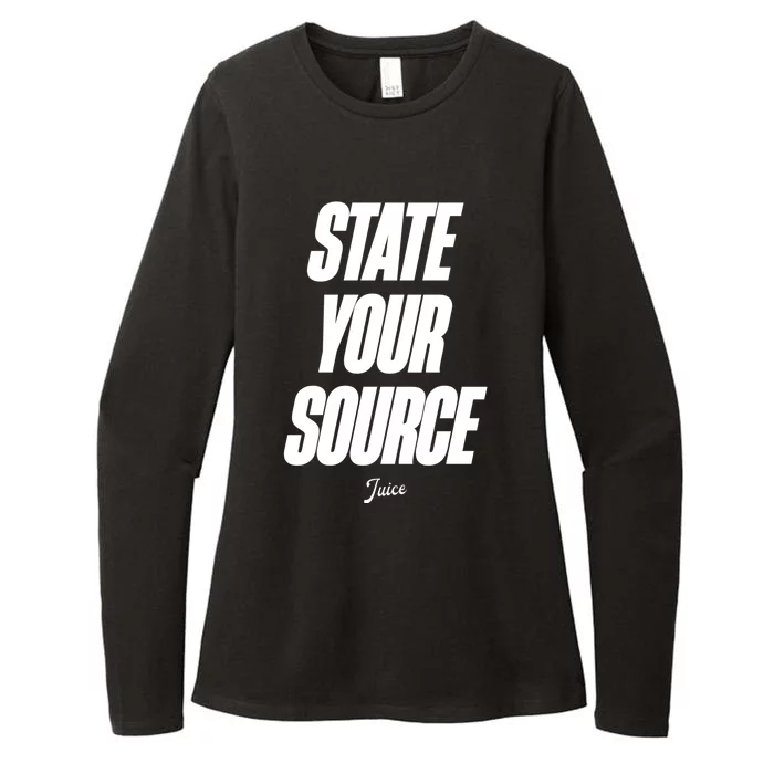 State Your Source Womens CVC Long Sleeve Shirt