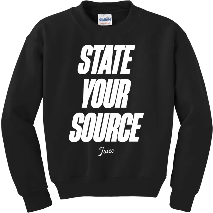 State Your Source Kids Sweatshirt