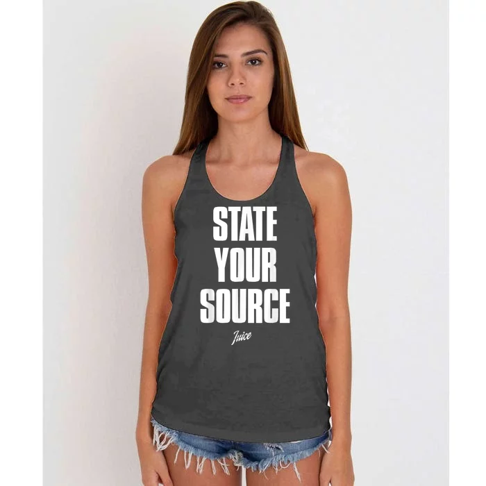 State Your Source Women's Knotted Racerback Tank