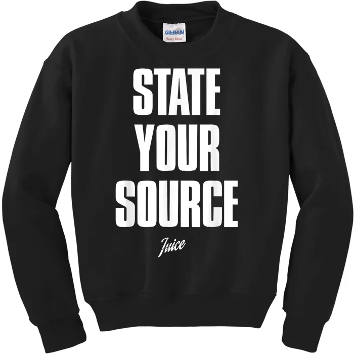 State Your Source Kids Sweatshirt