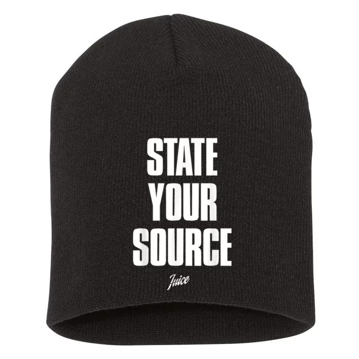 State Your Source Short Acrylic Beanie