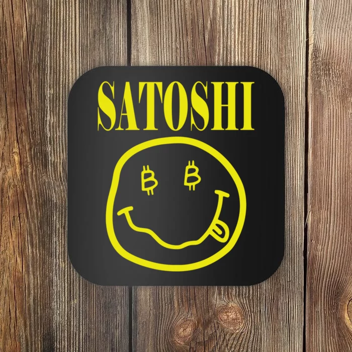 Satoshi Yellow Smiley Face Coaster