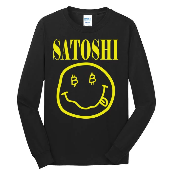 Satoshi Yellow Smiley Face Tall Long Sleeve T-Shirt