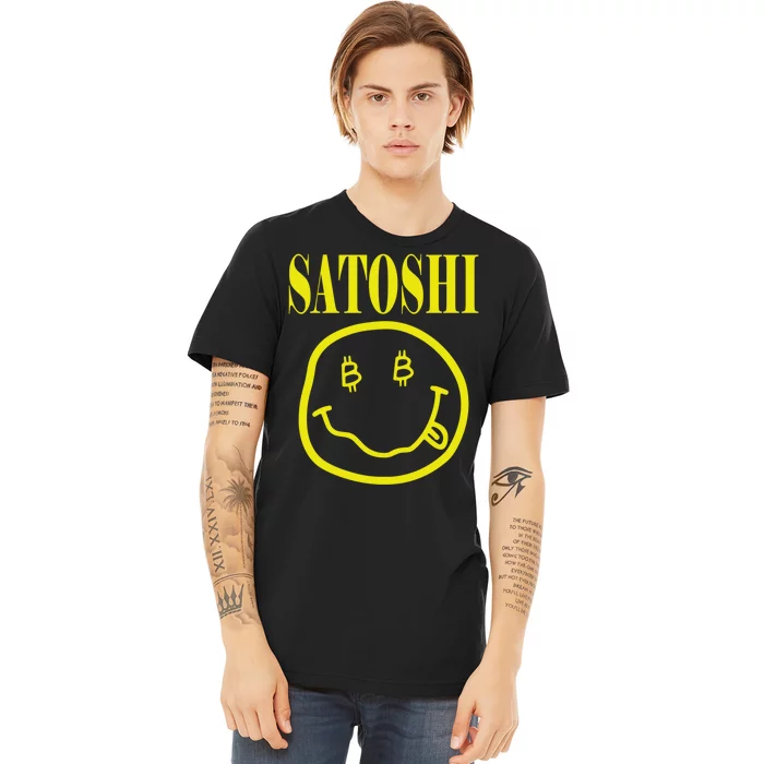 Satoshi Yellow Smiley Face Premium T-Shirt