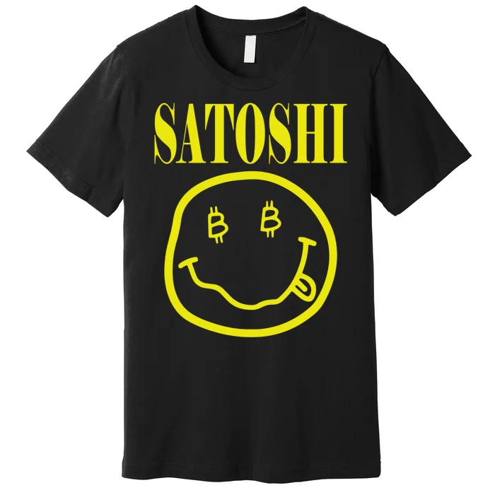 Satoshi Yellow Smiley Face Premium T-Shirt