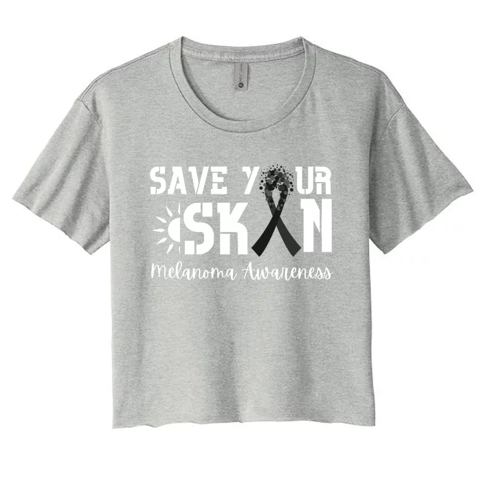 Save Your Skin Melanoma Awareness Women's Crop Top Tee