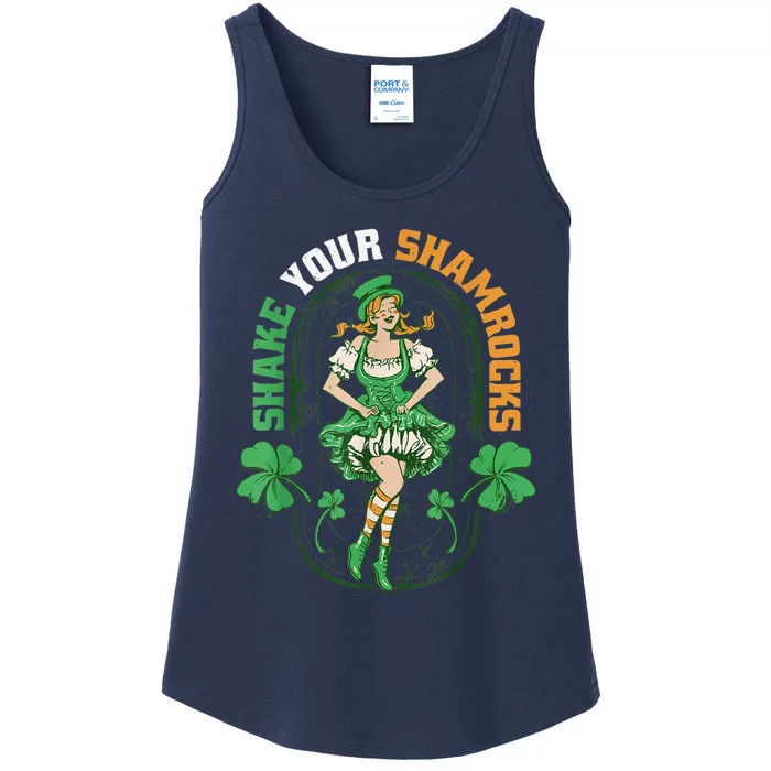 Shake Your Shamrocks St Patricks Day Irish Ladies Essential Tank