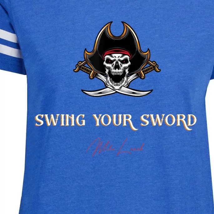 Swing Your Sword The Pirate Colleg With Signature Enza Ladies Jersey Football T-Shirt