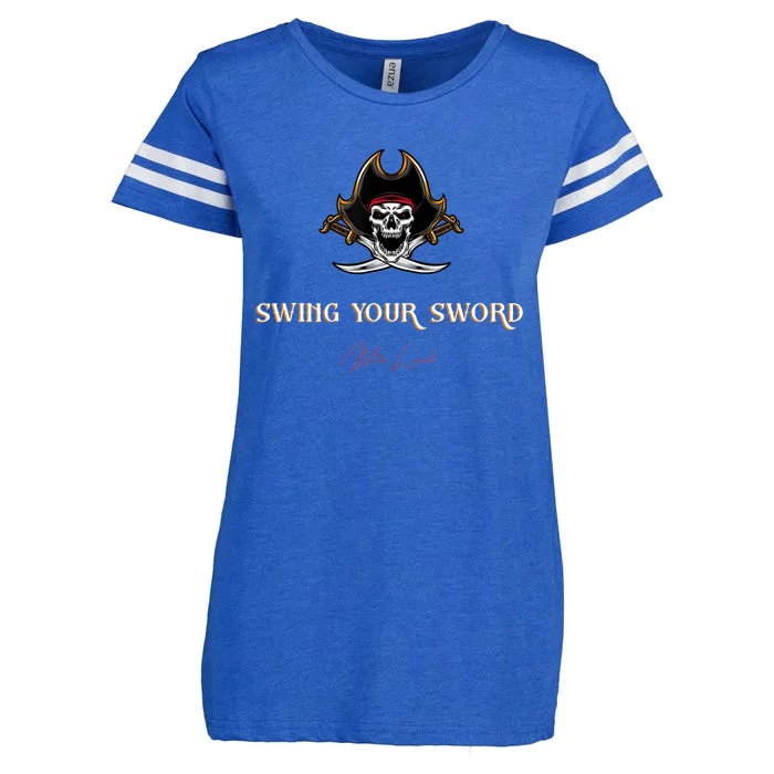 Swing Your Sword The Pirate Colleg With Signature Enza Ladies Jersey Football T-Shirt