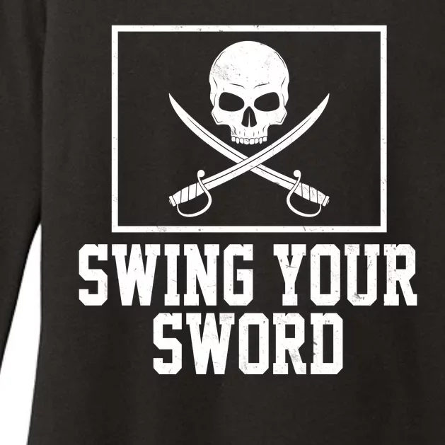 Swing Your Sword Pirate Skull And Swords Womens CVC Long Sleeve Shirt