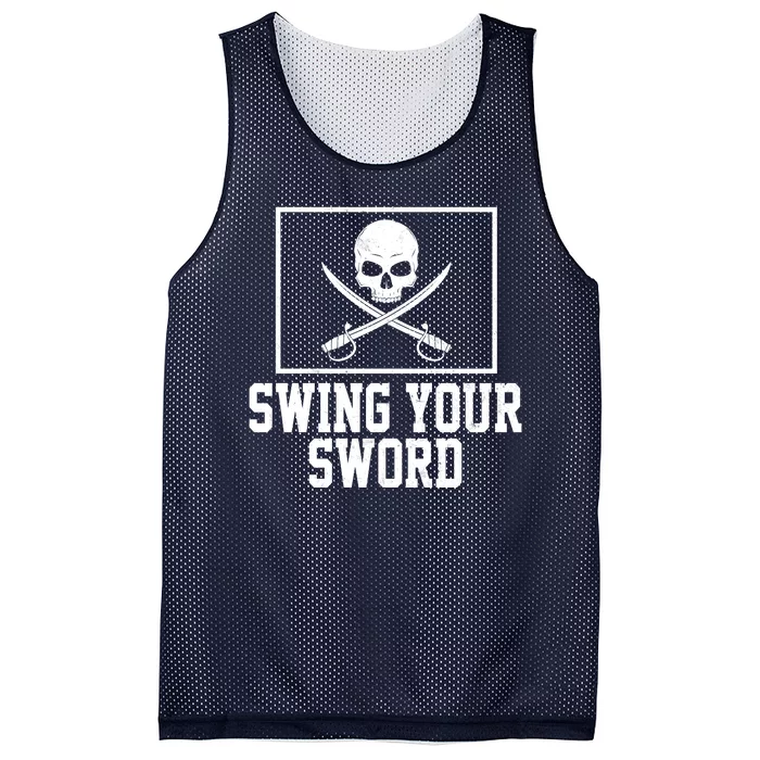 Swing Your Sword Pirate Skull And Swords Mesh Reversible Basketball Jersey Tank