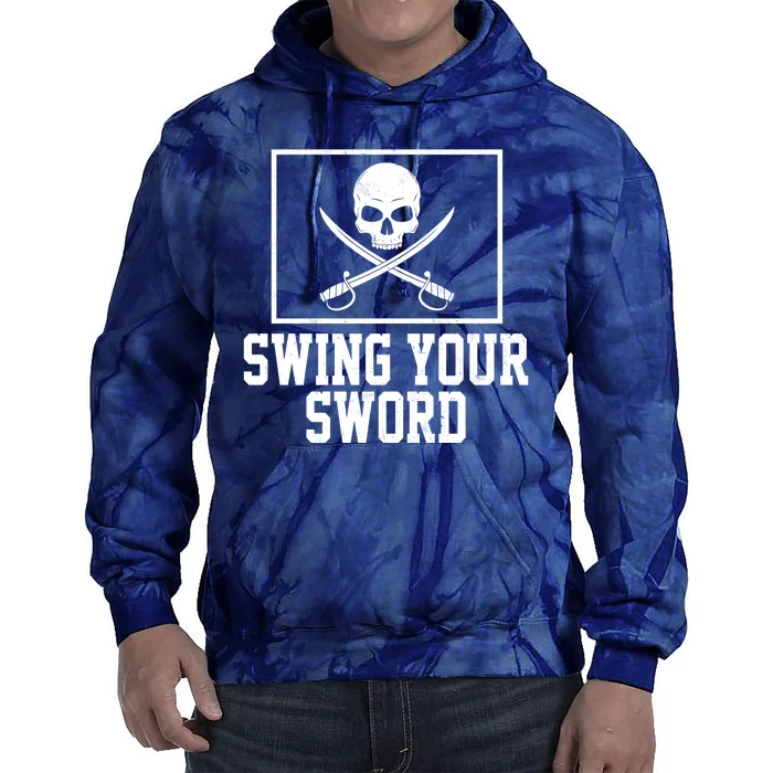 Swing Your Sword Pirate Skull And Swords Tie Dye Hoodie