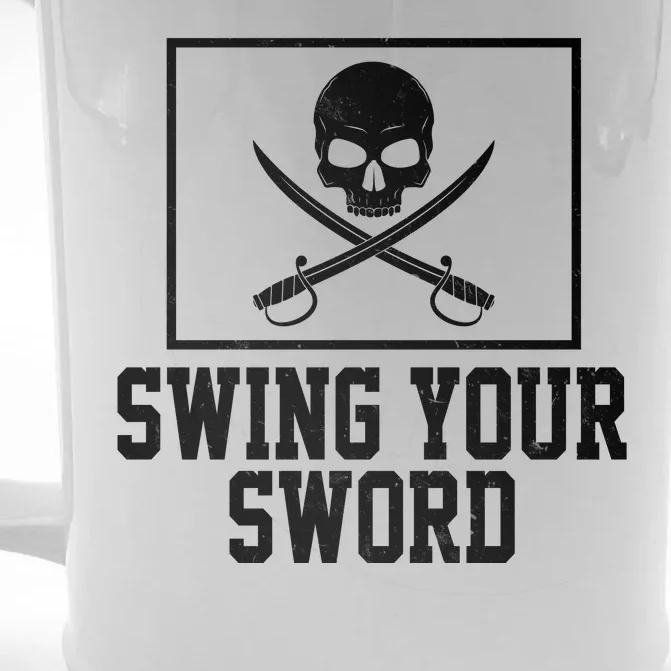 Swing Your Sword Pirate Skull And Swords Front & Back Beer Stein