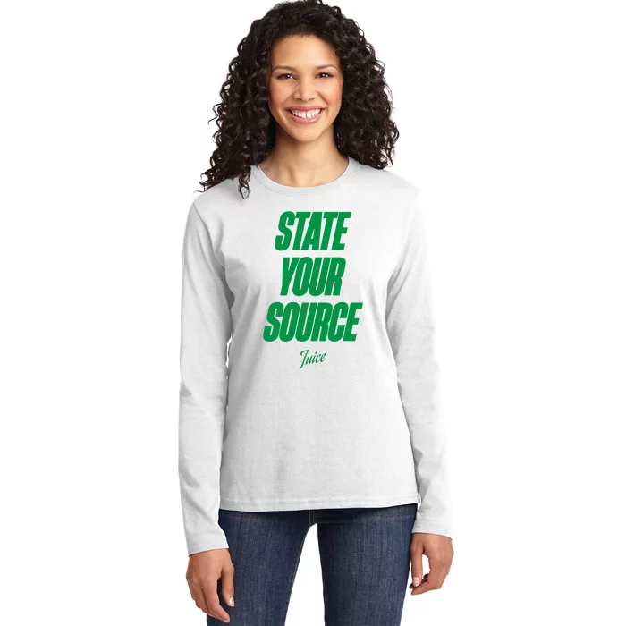 State Your Source Ladies Long Sleeve Shirt