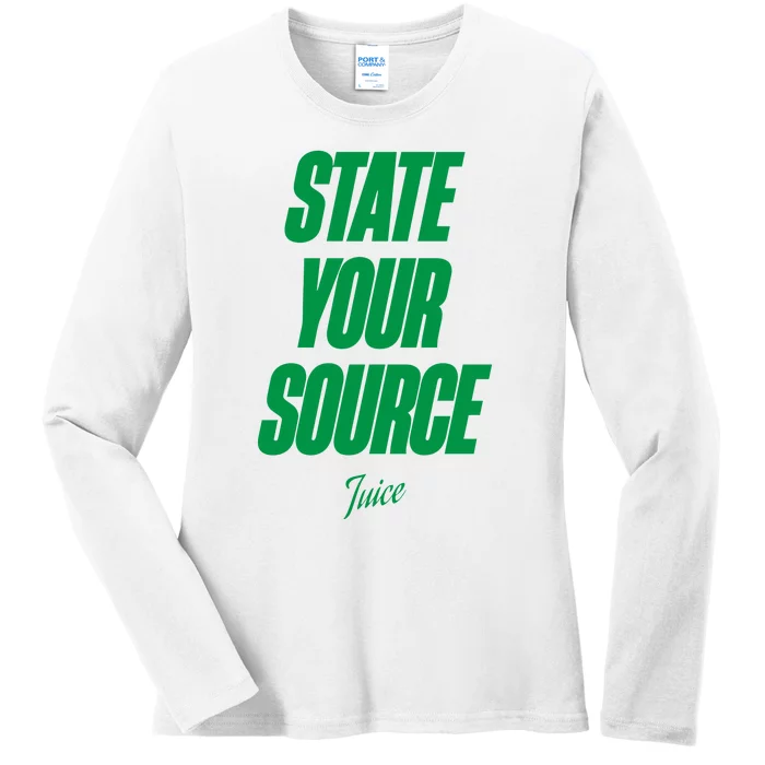 State Your Source Ladies Long Sleeve Shirt